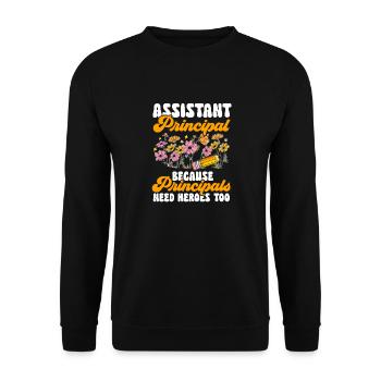 Deputy Principal - Unisex Sweatshirt - black - Front - Alina (178cm) & Michal (187cm)
