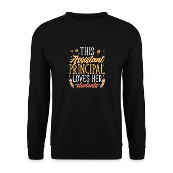 Deputy Principal - Unisex Sweatshirt - black - Front - Alina (178cm) & Michal (187cm)