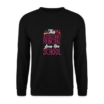 Deputy Principal - Unisex Sweatshirt - black - Front - Alina (178cm) & Michal (187cm)
