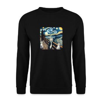 Art de la peinture de chat, Propriétaire de chat - Sweat-shirt Unisexe - noir - Devant - Alina (178cm) & Michal (187cm)