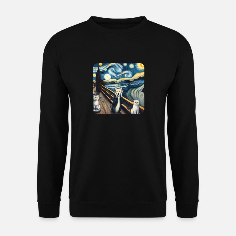 Katze Gemälde Kunst, Katzenbesitzer - Unisex Pullover - Schwarz