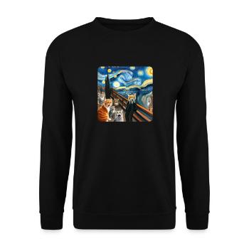 Art de la peinture de chat, Propriétaire de chat - Sweat-shirt Unisexe - noir - Devant - Alina (178cm) & Michal (187cm)