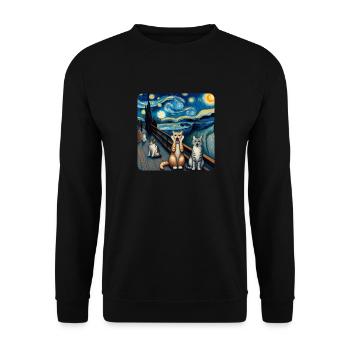 Art de la peinture de chat, Propriétaire de chat - Sweat-shirt Unisexe - noir - Devant - Alina (178cm) & Michal (187cm)