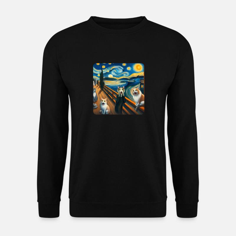 Katze Gemälde Kunst, Katzenbesitzer - Unisex Pullover - Schwarz