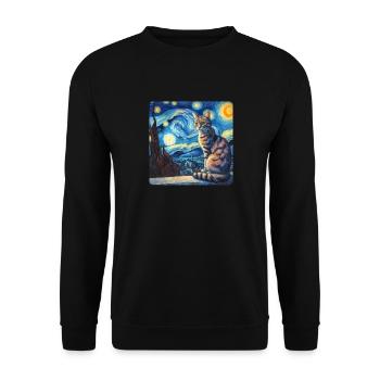 Art de la peinture de chat, Propriétaire de chat - Sweat-shirt Unisexe - noir - Devant - Alina (178cm) & Michal (187cm)