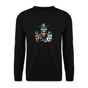 Lunettes de soleil Bigfoot et chat drôle cryptide - Sweat-shirt Unisexe - noir - Devant - Alina (178cm) & Michal (187cm)