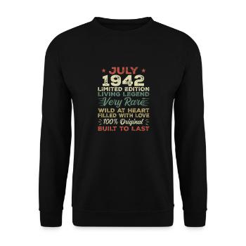 Gift July 1942 Jubilee July 1942 Birthday - Unisex Sweatshirt - black - Front - Alina (178cm) & Michal (187cm)