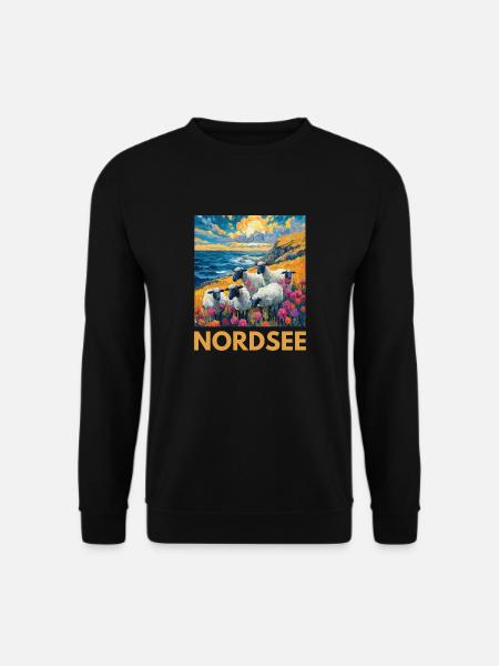 Nordsee Schafe Norddeutschland Niedersachsen - Unisex Pullover - Schwarz