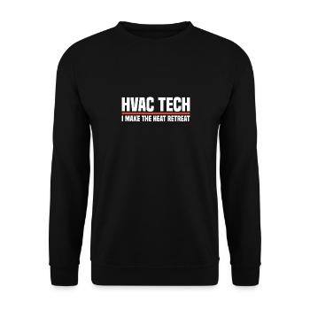 I make the Heat Retreat HVAC Tech Funny Technician - Unisex Sweatshirt - black - Front - Alina (178cm) & Michal (187cm)