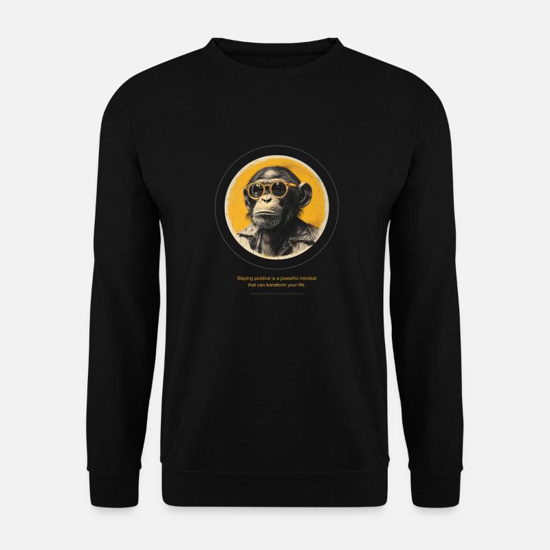 Affe Sonnenbrille Cool Spruch - Unisex Pullover - Schwarz