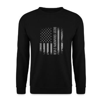 Bester Opa aller Zeiten Vatertag mit US-amerikanischer Flagge - Unisex Pullover - Schwarz - Vorne - Alina (178cm) & Michal (187cm)