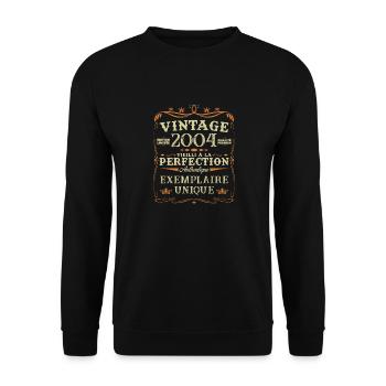 20 Ans 2004 Vintage Rétro Cadeau D'anniversaire - Sweat-shirt Unisexe - noir - Devant - Alina (178cm) & Michal (187cm)
