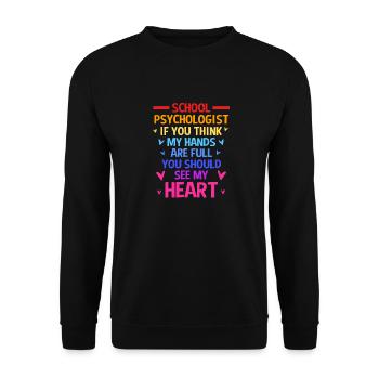 Psychologue scolaire, psychologue, psychothérapeute - Sweat-shirt Unisexe - noir - Devant - Alina (178cm) & Michal (187cm)