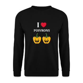 Humour poivron - Sweat-shirt Unisexe - noir - Devant - Alina (178cm) & Michal (187cm)