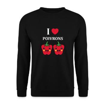 Humour poivron - Sweat-shirt Unisexe - noir - Devant - Alina (178cm) & Michal (187cm)