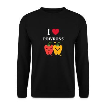 Humour poivron - Sweat-shirt Unisexe - noir - Devant - Alina (178cm) & Michal (187cm)
