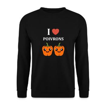 Humour poivron - Sweat-shirt Unisexe - noir - Devant - Alina (178cm) & Michal (187cm)