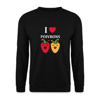 Humour poivron - Sweat-shirt Unisexe - noir - Devant - Alina (178cm) & Michal (187cm)