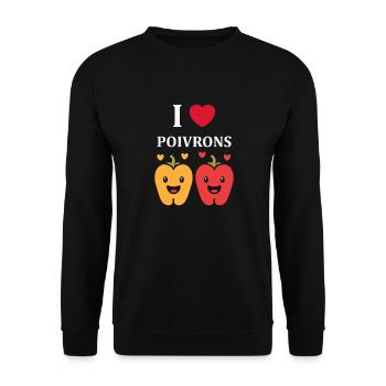 Humour poivron - Sweat-shirt Unisexe - noir - Devant - Alina (178cm) & Michal (187cm)