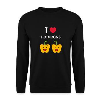 Humour poivron - Sweat-shirt Unisexe - noir - Devant - Alina (178cm) & Michal (187cm)