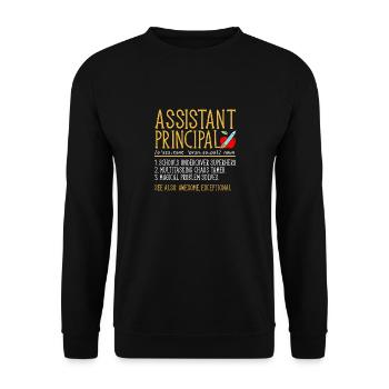 Deputy Principal - Unisex Sweatshirt - black - Front - Alina (178cm) & Michal (187cm)