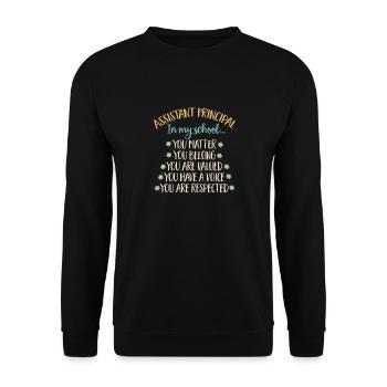 Deputy Principal - Unisex Sweatshirt - black - Front - Alina (178cm) & Michal (187cm)