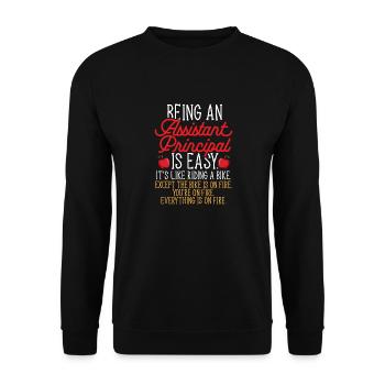 Deputy Principal - Unisex Sweatshirt - black - Front - Alina (178cm) & Michal (187cm)