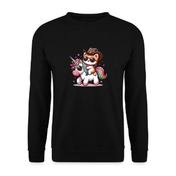 Licorne Et Chat, Propriétaire De Chat, Amoureux Des Chats - Sweat-shirt Unisexe - noir - Devant - Alina (178cm) & Michal (187cm)