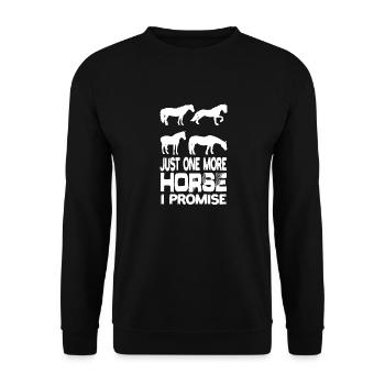 Juste un cheval de plus que je promets Cheval équestre - Sweat-shirt Unisexe - noir - Devant - Alina (178cm) & Michal (187cm)