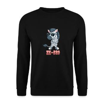 Zebra-Wortwitz - Unisex Pullover - Schwarz - Vorne - Alina (178cm) & Michal (187cm)