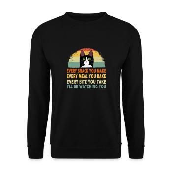 Drôle de chat Chaque repas que vous préparez Chaque collation que vous préparez - Sweat-shirt Unisexe - noir - Devant - Alina (178cm) & Michal (187cm)