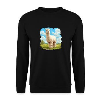 Alpaga Alpagas Alpaga - Sweat-shirt Unisexe - noir - Devant - Alina (178cm) & Michal (187cm)