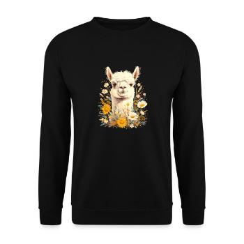 Alpaga Alpagas Alpaga - Sweat-shirt Unisexe - noir - Devant - Alina (178cm) & Michal (187cm)