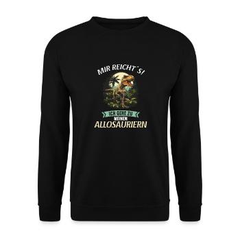 Allosaurier Allosaurus - Unisex Pullover - Schwarz - Vorne - Alina (178cm) & Michal (187cm)