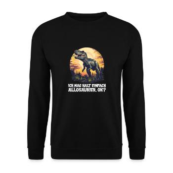 Allosaurier Allosaurus - Unisex Pullover - Schwarz - Vorne - Alina (178cm) & Michal (187cm)