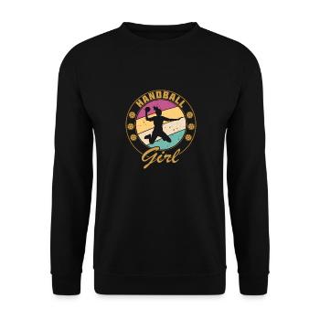 Handball Girl - Unisex Pullover - Schwarz - Vorne - Alina (178cm) & Michal (187cm)