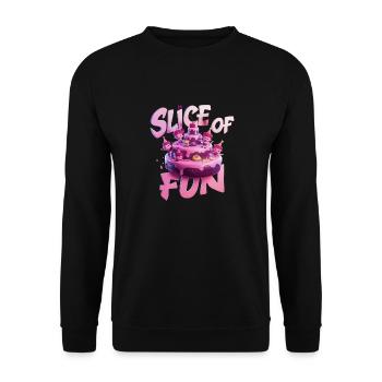 EIN KUCHEN, EIN STÜCK SPASS - Unisex Pullover - Schwarz - Vorne - Alina (178cm) & Michal (187cm)