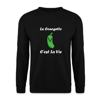 courgette - Sweat-shirt Unisexe - noir - Devant - Alina (178cm) & Michal (187cm)