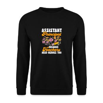 Deputy Principal - Unisex Sweatshirt - black - Front - Alina (178cm) & Michal (187cm)