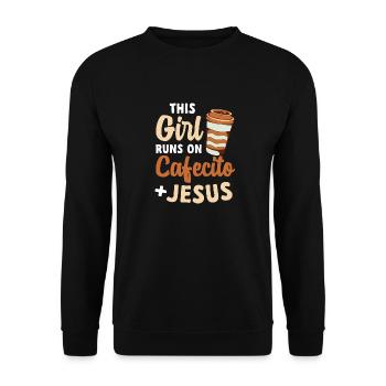 Cafecito Spanish Coffee - Unisex Sweatshirt - black - Front - Alina (178cm) & Michal (187cm)