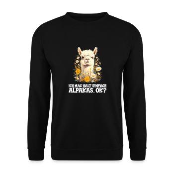 Alpaga Alpagas Alpaga - Sweat-shirt Unisexe - noir - Devant - Alina (178cm) & Michal (187cm)