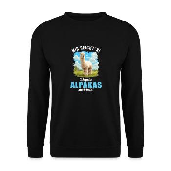 Alpaga Alpagas Alpaga - Sweat-shirt Unisexe - noir - Devant - Alina (178cm) & Michal (187cm)