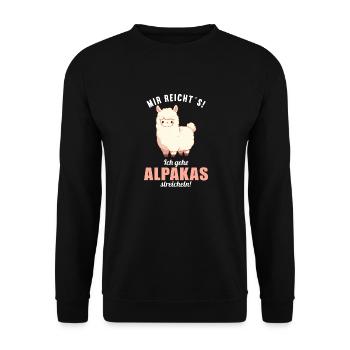 Alpaga Alpagas Alpaga - Sweat-shirt Unisexe - noir - Devant - Alina (178cm) & Michal (187cm)