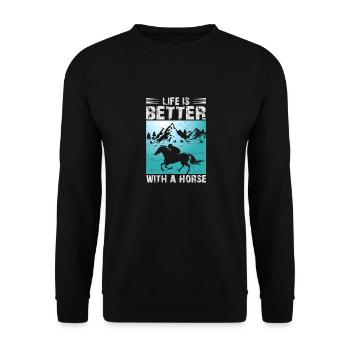 Pferdeliebhaber Reiten Reiten - Unisex Pullover - Schwarz - Vorne - Alina (178cm) & Michal (187cm)