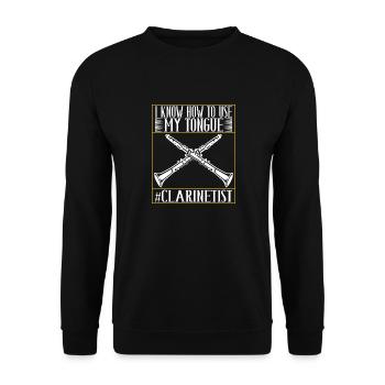 Clarinet Wind Instrument Clarinet player - Unisex Sweatshirt - black - Front - Alina (178cm) & Michal (187cm)