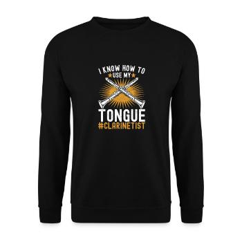 Clarinet Wind Instrument Clarinet player - Unisex Sweatshirt - black - Front - Alina (178cm) & Michal (187cm)