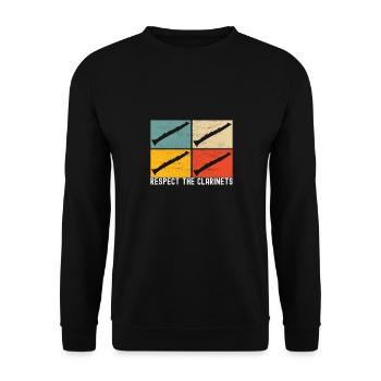 Clarinet Wind Instrument Clarinet player - Unisex Sweatshirt - black - Front - Alina (178cm) & Michal (187cm)