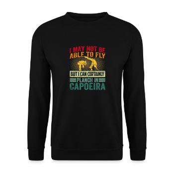 Ich kann vielleicht nicht fliegen, aber ich kann es sicherlich - Unisex Pullover - Schwarz - Vorne - Alina (178cm) & Michal (187cm)