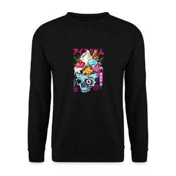 Japan - Skull Frozen Dessert Bowl - Unisex Pullover - Schwarz - Vorne - Alina (178cm) & Michal (187cm)