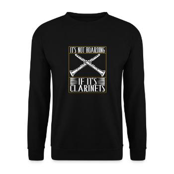 Klarinette Blasinstrument Klarinettenspieler - Unisex Pullover - Schwarz - Vorne - Alina (178cm) & Michal (187cm)